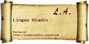 Linges Aladin névjegykártya